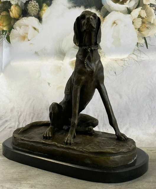 Art Deco Bronze Sculpture Statue Basset Bloodhound Chien Sleuth No.