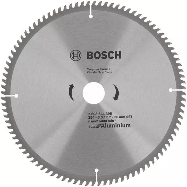 Lame de Scie Circulaire Bosch Éco pour Aluminium 254x30x3,0/ 2,2 z96 2608644395