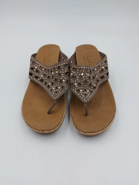 SKECHERS CALI WEDGE Block Toe Post Sandals. UK Size 5 9.00