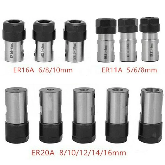 Motor Shaft Collet Chuck ER11 ER16 ER20A with Long Handle and Type A Nut