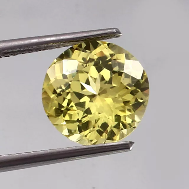 AAA Natural Flawless Ceylon Yellow Sapphire 10 x 10 MM Round Cut Loose Gemstone