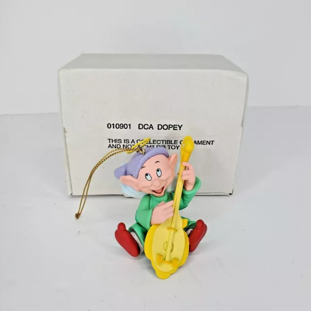 Vtg Walt Disney Grolier Angel Dopey playing Instrument Ornament Christmas Magic