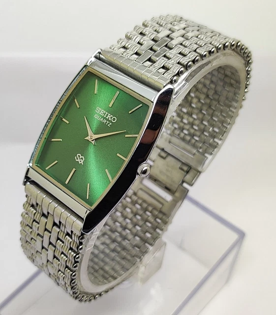 SEIKO QUARTZ SUPER Slim Men Steel Wrist Watch Japan Made Roman