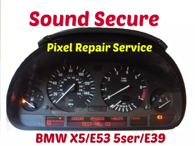 BMW X5 E53  E38 E39 5 7Ser Speedo Instruments Clock Cluster Pixel Repair Service