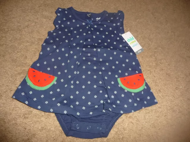 NEW NWT Carters Baby Girls blue floral watermelon Romper size 6-9 months