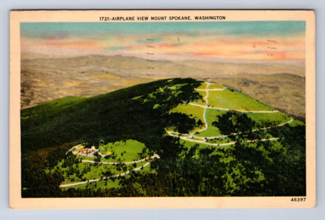 Vintage Airplane View Mount Washington ~ Aerial View  Postcard Gp