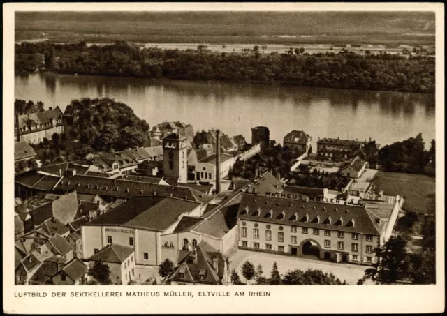 Eltville am Rhein LUFTBILD SEKTKELLEREI MATHEUS MÜLLER, RHEIN 1940 2