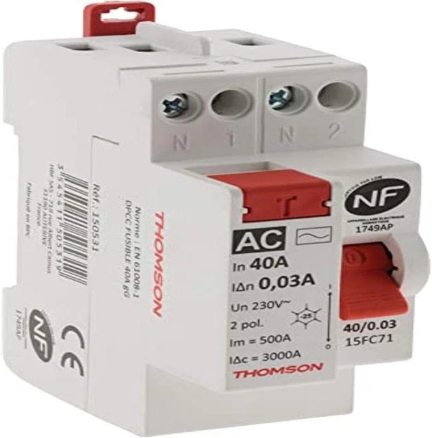 Interrupteur Différentiel À Vis 40A Type AC NF