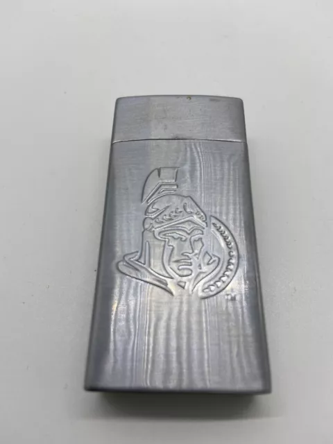 NHL Ottawa Senators Lighter Case Cover for Mini Bic Lighter. Metal. Silver Color
