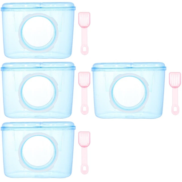 4 pezzi vasca da bagno criceto toilette animale domestico bagno vasca in plastica acrilico