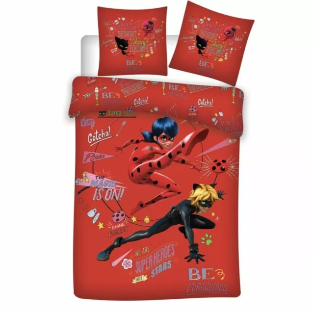 Funda Nórdica MIraculous Ladybug Algodon Biologico cama 90 cm Duvet Cover Set