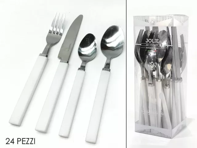 Lot De Couverts 24 Pièces Acier Inoxydable en Cuisine Couteaux Fourchettes