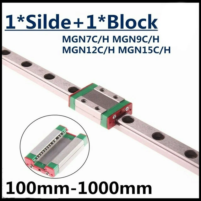 Eosnow Guide De Rail Linéaire Miniature LML12B, Bloc Coulissant De Largeur 12mm (200mm), 1 Pièce