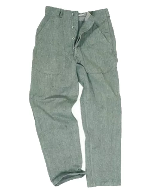 Genuine Swiss Army Grey Cotton Trousers Tough Denim Work Pants GRADE 1 or 2