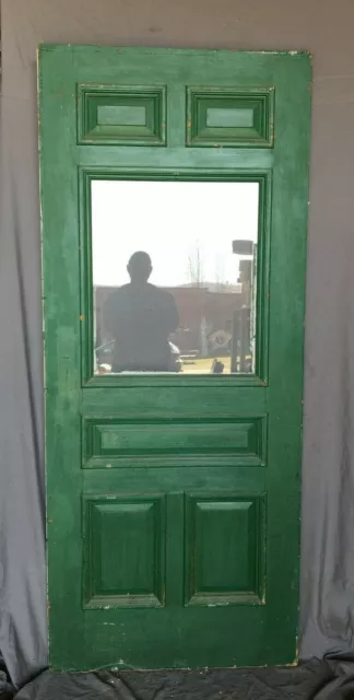 1 Antique Exterior 5 Panel 35x83 Entryway Door Vintage Old Green 446 -21B