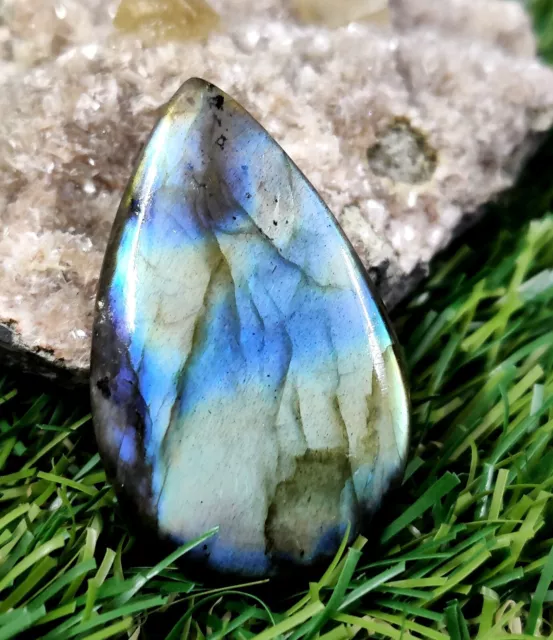 Natural Lovely Blue Fire Labradorite Pear Gemstone For Jewelry Making 58 Cts