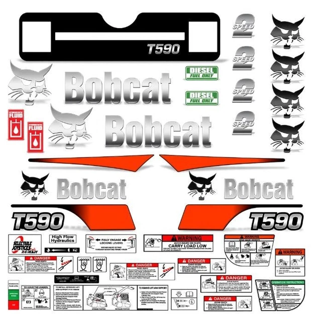 BCT Rear Door Decal Kit For Bobcat Skid-Steer S175 Track Loader (Pre-2003 Models)
