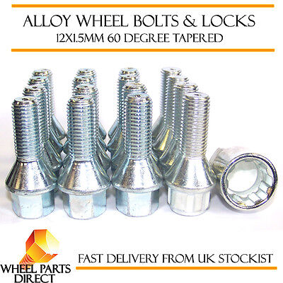 Wheel Bolts & Locks (12+4) 12x1.5 Nuts for Renault Clio [Mk2] 98-12