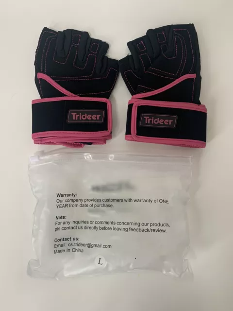 New women gloves Trideer Large boxing training pink black no finger workout