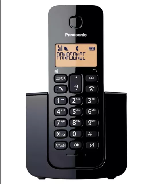 Used Panasonic Digital Cordless Phone With Single Handset, Black (KX-TGB110ALB)