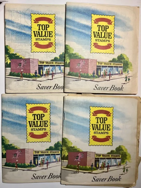 Top Value Saver Book Lot of 4 Books with Stamps 1966