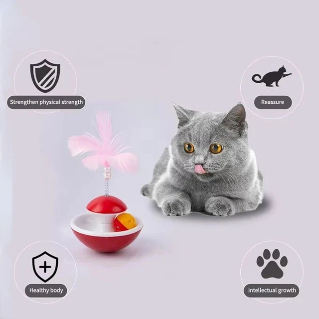pour animaux de compagnie, Chaton Chat Jouets Tumbler plume Petite cloche