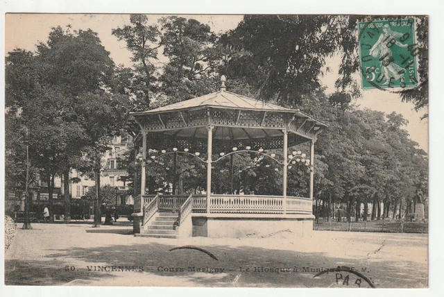 VINCENNES - Val de Marne - CPA 94 - Cours Marigny - le Kiosque à musique