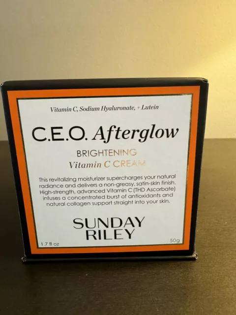 Sunday Riley CEO Afterglow Brightening Vitamin C Cream 1.7 oz 50 g Full Size NIB