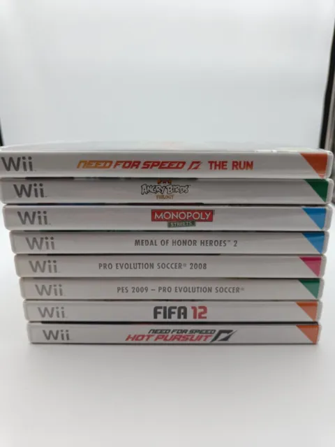 Paquete de juegos de Wii: 8x juegos de Wii (NFS, PES, FIFA, MONOPOLY, ANGRY...