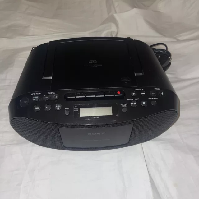 Sony CFD-S50 CD Radio Cassette Tape Recorder Player AM/FM Black Free Post