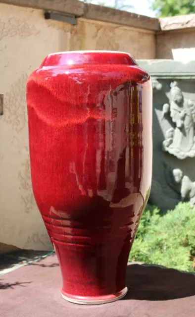 Very Large Ceramic Oxblood Vase by Brother Thomas Bezanson