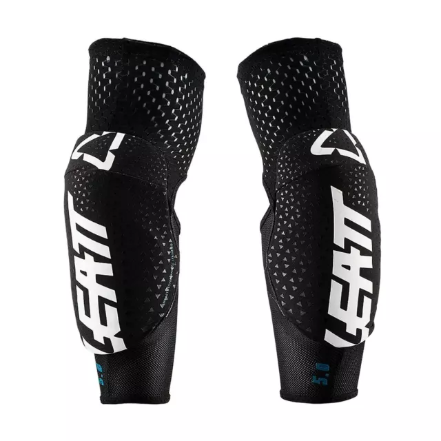 Leatt 2024 Elbow Guards 3DF 5.0 Black White  Motocross MX Off Road Quad ATV