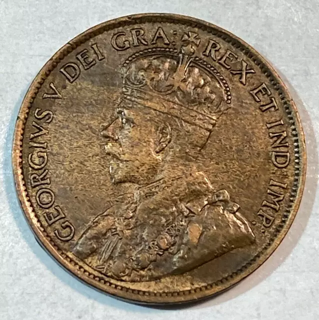 1913 Canada Large Cent Nice Original AU Woodgrain Tone KM-21 CHRC