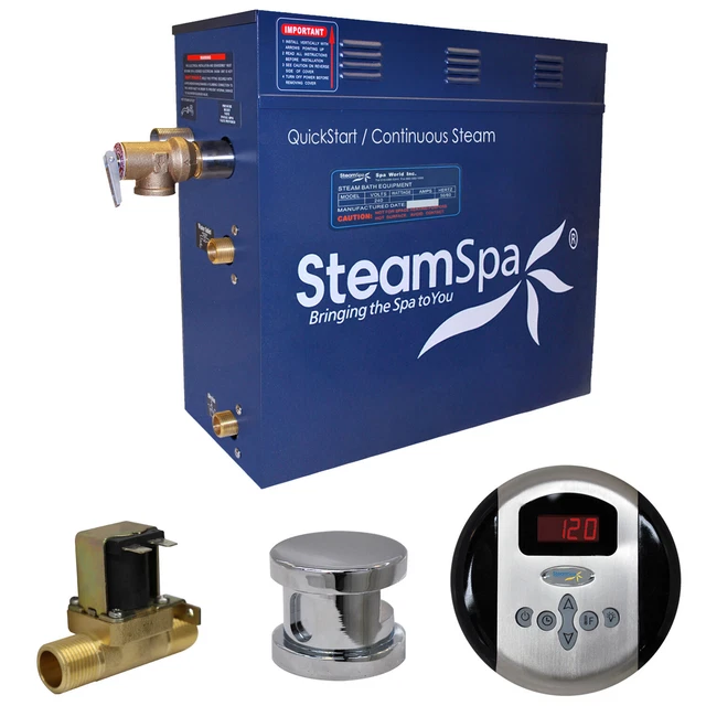 Generador de baño de vapor SteamSpa OA900-A Oasis 9 KW QuickStart - cromado