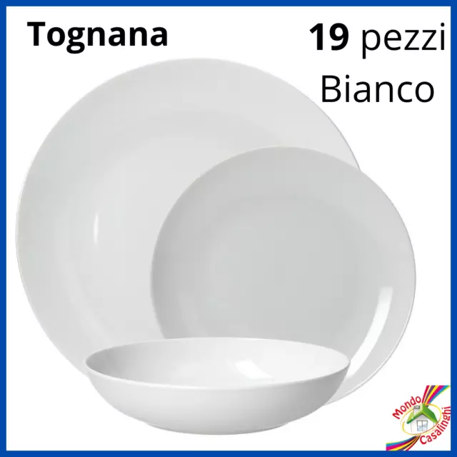 set Servizio di piatti 19 pezzi bianco Tognana per 6 12 18 persone in porcellana 2