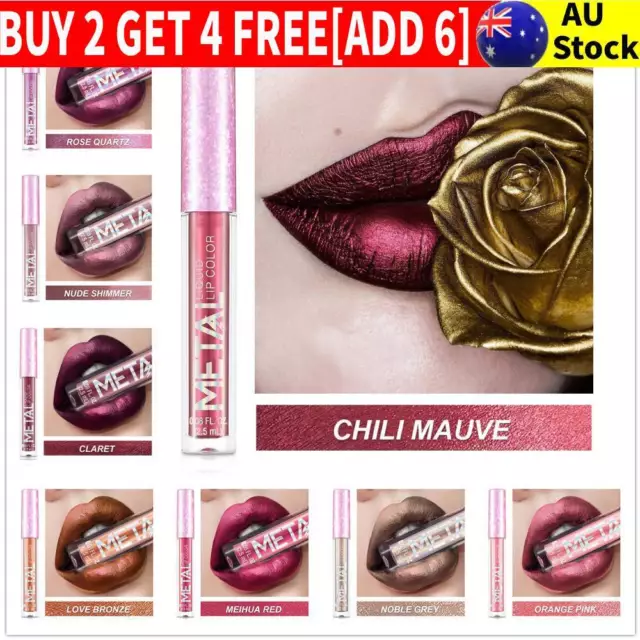 Long Lasting Lip Liquid Matte Metallic Glitter Lipstick Lip Gloss Makeup Hot;AU