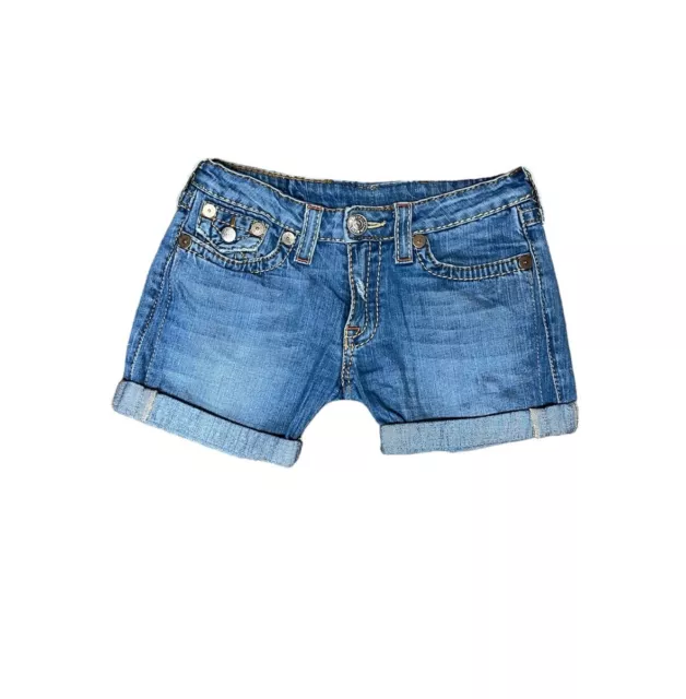 True Religion Size 26 Big Joey T Light Wash Denim Jean Shorts - Women’s Juniors