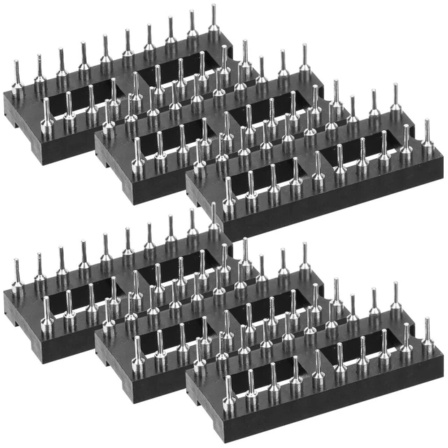 6 PCS IC Socket for Breadboard Connector Integrated Circuit Wide Body £ ...