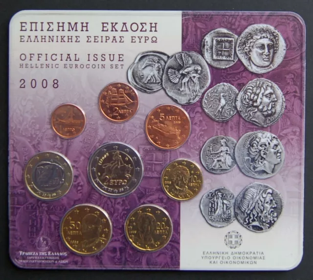 Grecia / Greece. Euro Coin Set 2008 - Official
