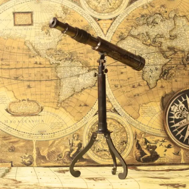 Victorian Telescope With Stand - Antique Nautical Decor Replica for Home/Office