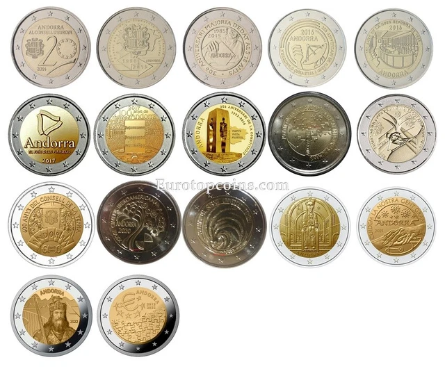 #Rm# 2 Euro Commémorative Andorra (2014-2022) Tous Les Piéce Disponible