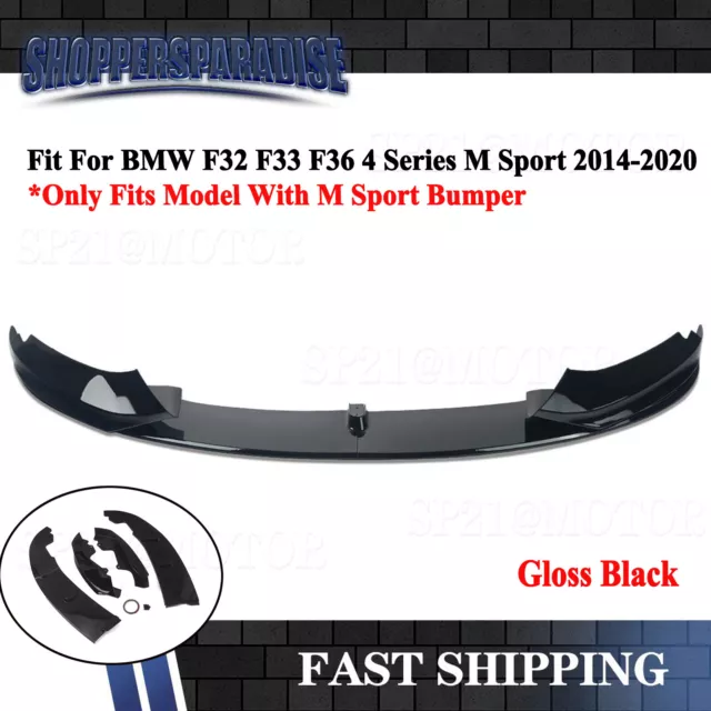 For BMW F32 F33 F36 4 Series M Sport 2014-2020 Glossy Front Bumper Lip Splitter