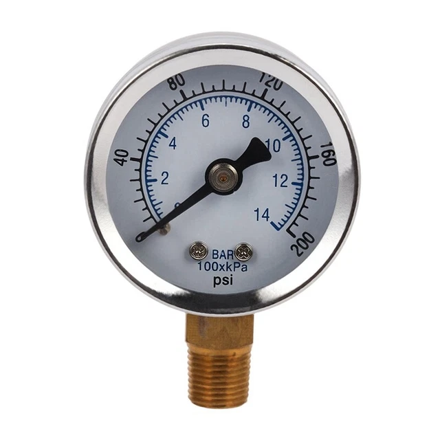 -40-14 Bar 0-200 Psi 0-14 Bar Pressure Gauge 1/8 Male Npt Pressure Gauge Air CC3