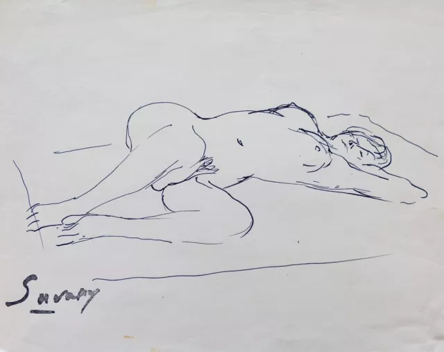 Robert savary - Dibujo Original - Tinta - Desnudo 93