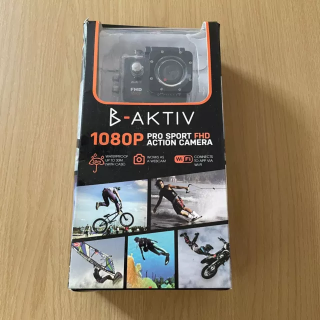 B-AKTIV 1080P Action Camera With Accessories And Mounts - BRAND NEW