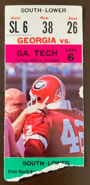 Georgia Bulldogs 12/2/1978 ORIGINAL college football ticket vs Georgia Tech