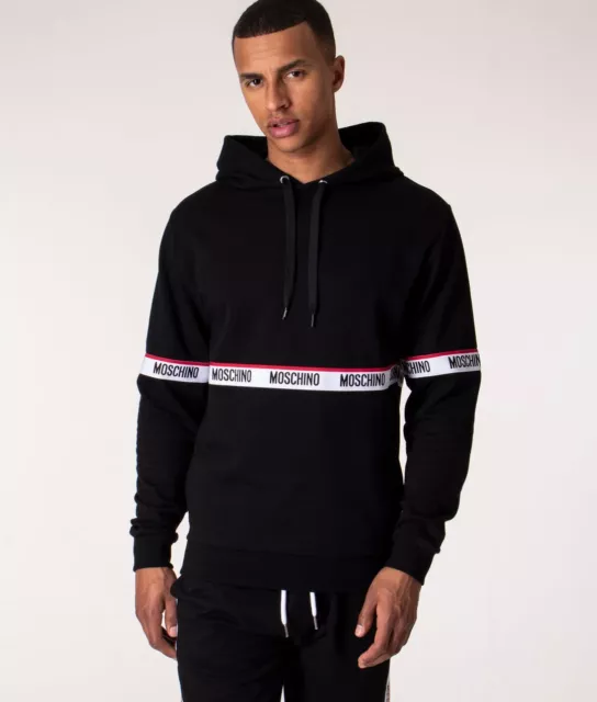 Moschino tape logo hooded sweatshirt store