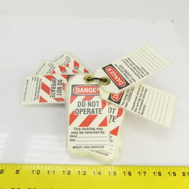Brady 65520 Danger Do Not Operate Lock Tags Fully Laminated W/Grommets Lot Of 30