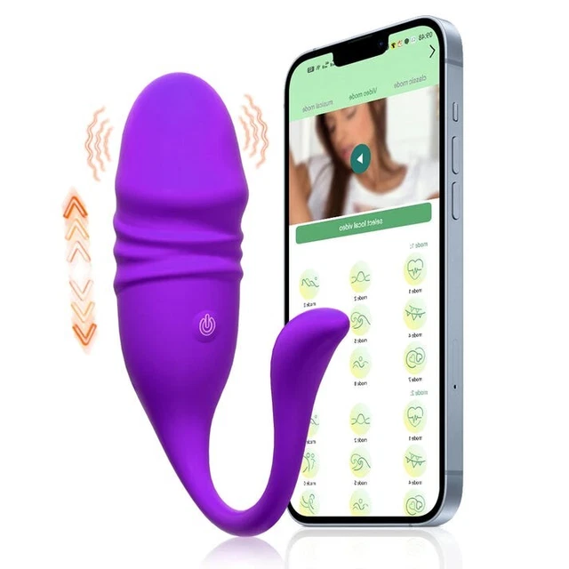 Œuf Vibrant Télescopique Connecté - Contrôle Par Application Smartphone - Silicone Rose - Sans Marque