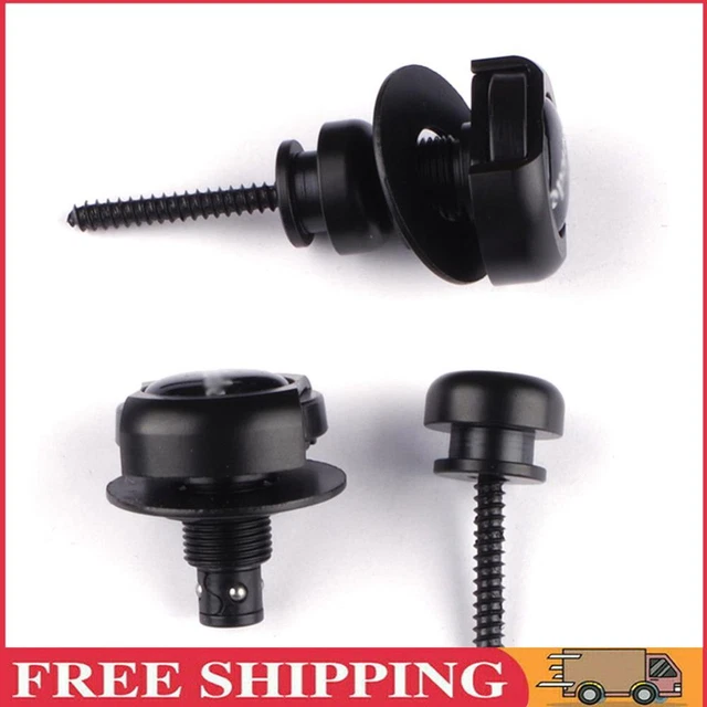 2 Pcs Guitar Strap Locks with Mounting Screws Security Strap Lock (Black)
